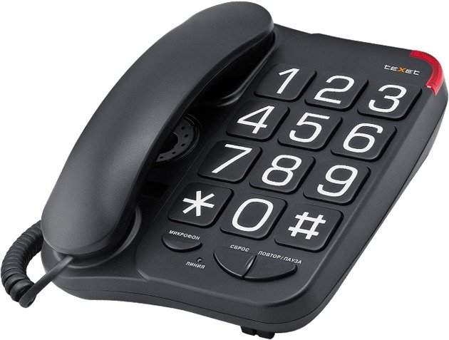 Стационарный телефон Texet TX-201 черный купить,NaN