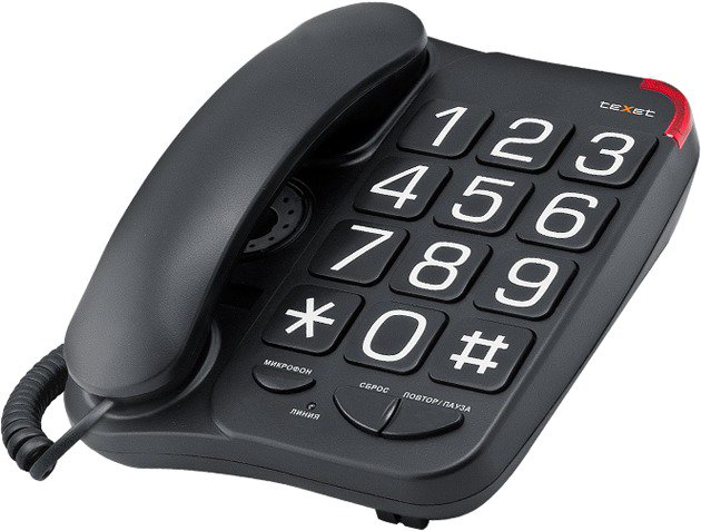 Стационарный телефон Texet TX-201 черный купить,NaN