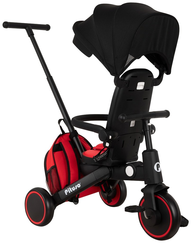 Трёхколёсный велосипед Pituso Leve Pro T8 PLUS-Red черный, красный купить,0
