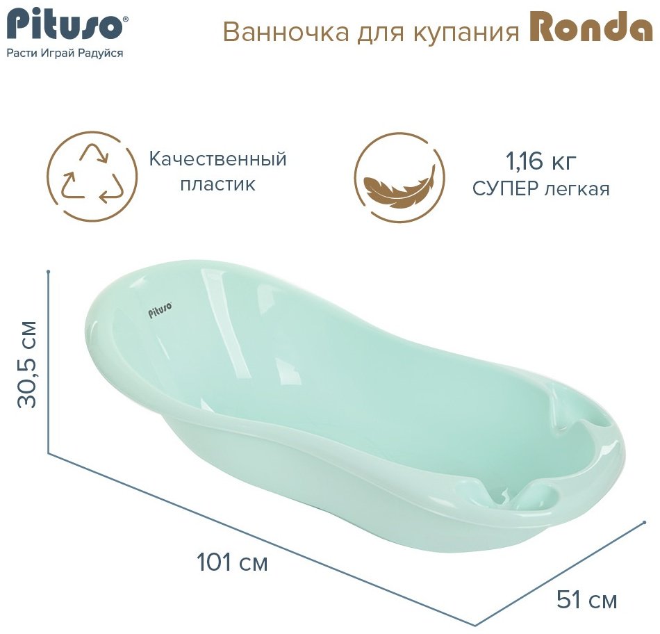 Ванночка Pituso RONDA Мятный P0221206 купить,NaN