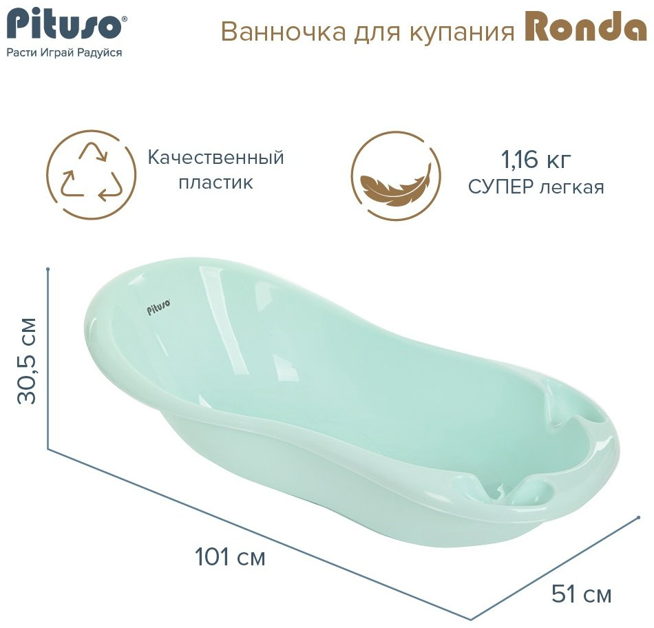Ванночка Pituso RONDA Мятный P0221206 купить,NaN