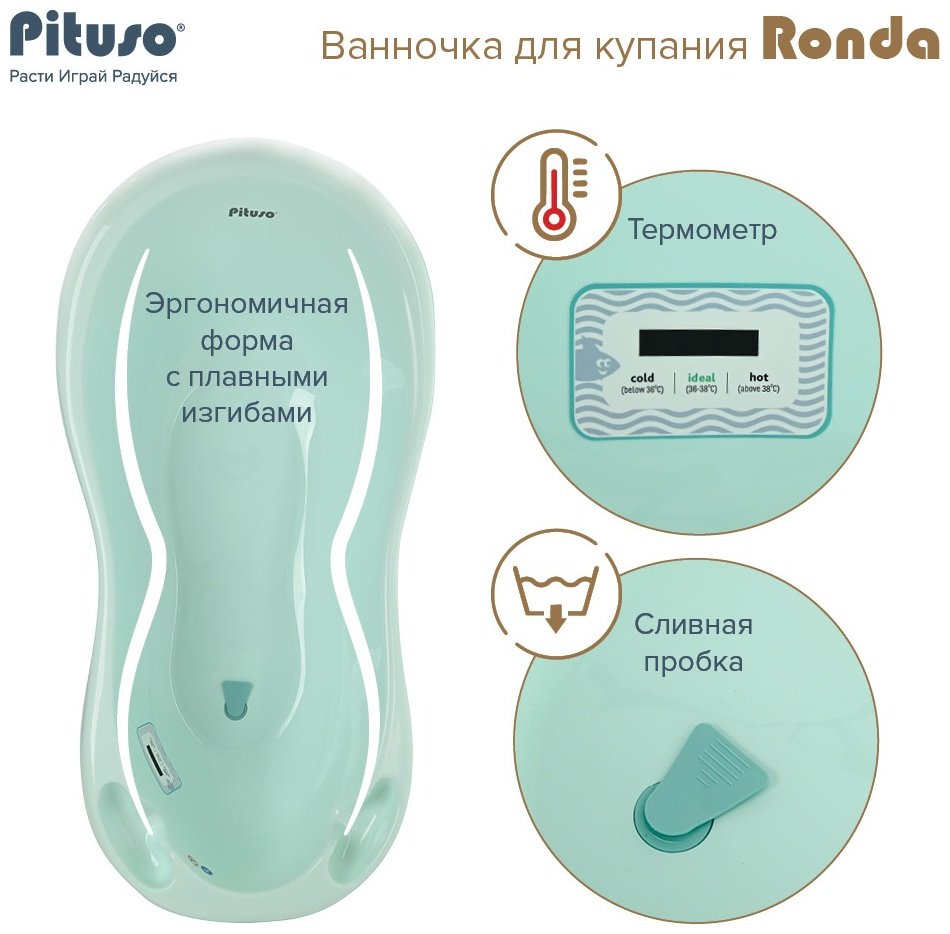Ванночка Pituso RONDA Мятный P0221206 купить,NaN