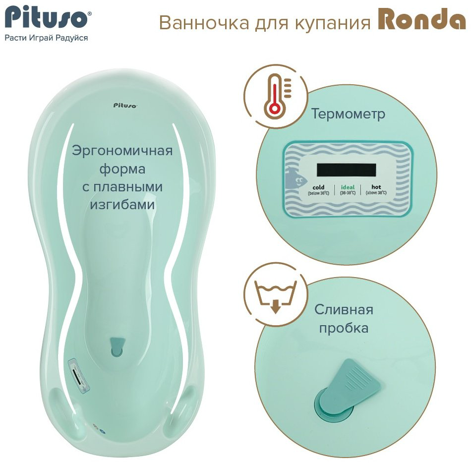 Ванночка Pituso RONDA Мятный P0221206 купить,NaN