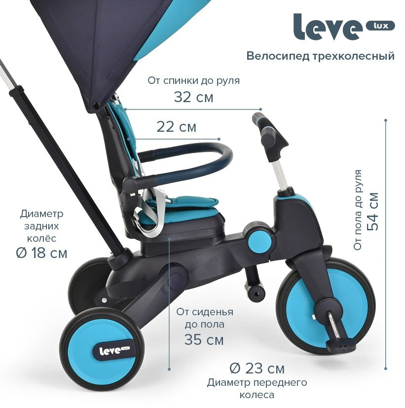 Трёхколёсный велосипед Pituso Lux S03-2 синий купить,NaN