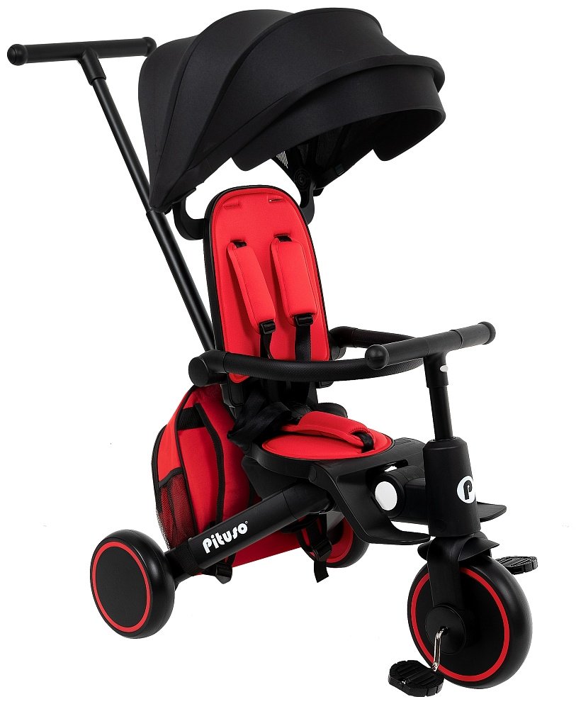 Трёхколёсный велосипед Pituso Leve Pro T8 PLUS-Red черный, красный