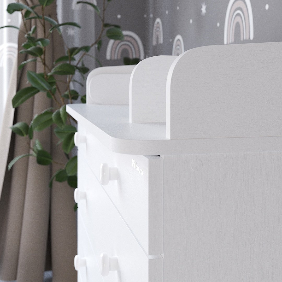 Детский комод Pituso TORI , 80.2x69.7x101.1 см, белый - ForteMarket Детский комод Pituso TORI , 80.2x69.7x101.1 см, белый купить,0
