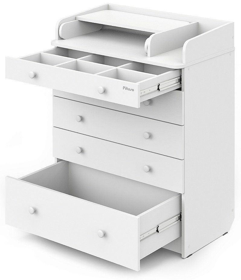 Детский комод Pituso TORI , 80.2x69.7x101.1 см, белый купить,NaN