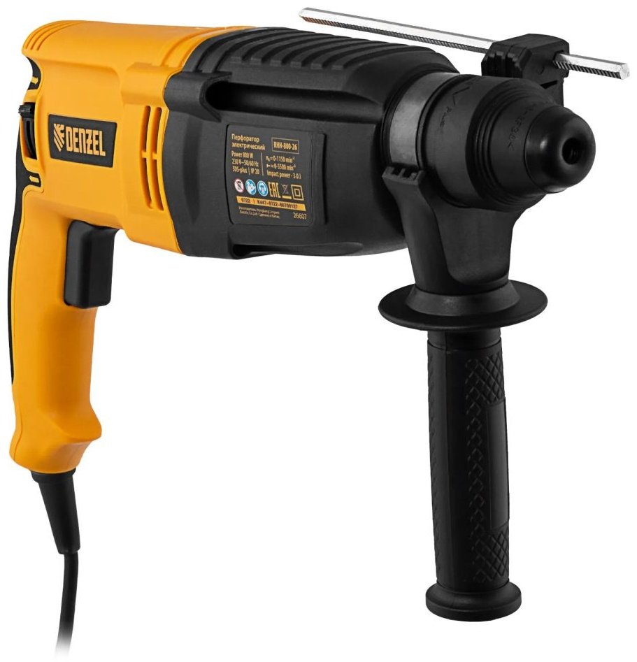 Перфоратор DENZEL RHH-800-26 (26607) 3 Дж, SDS-Plus купить,0