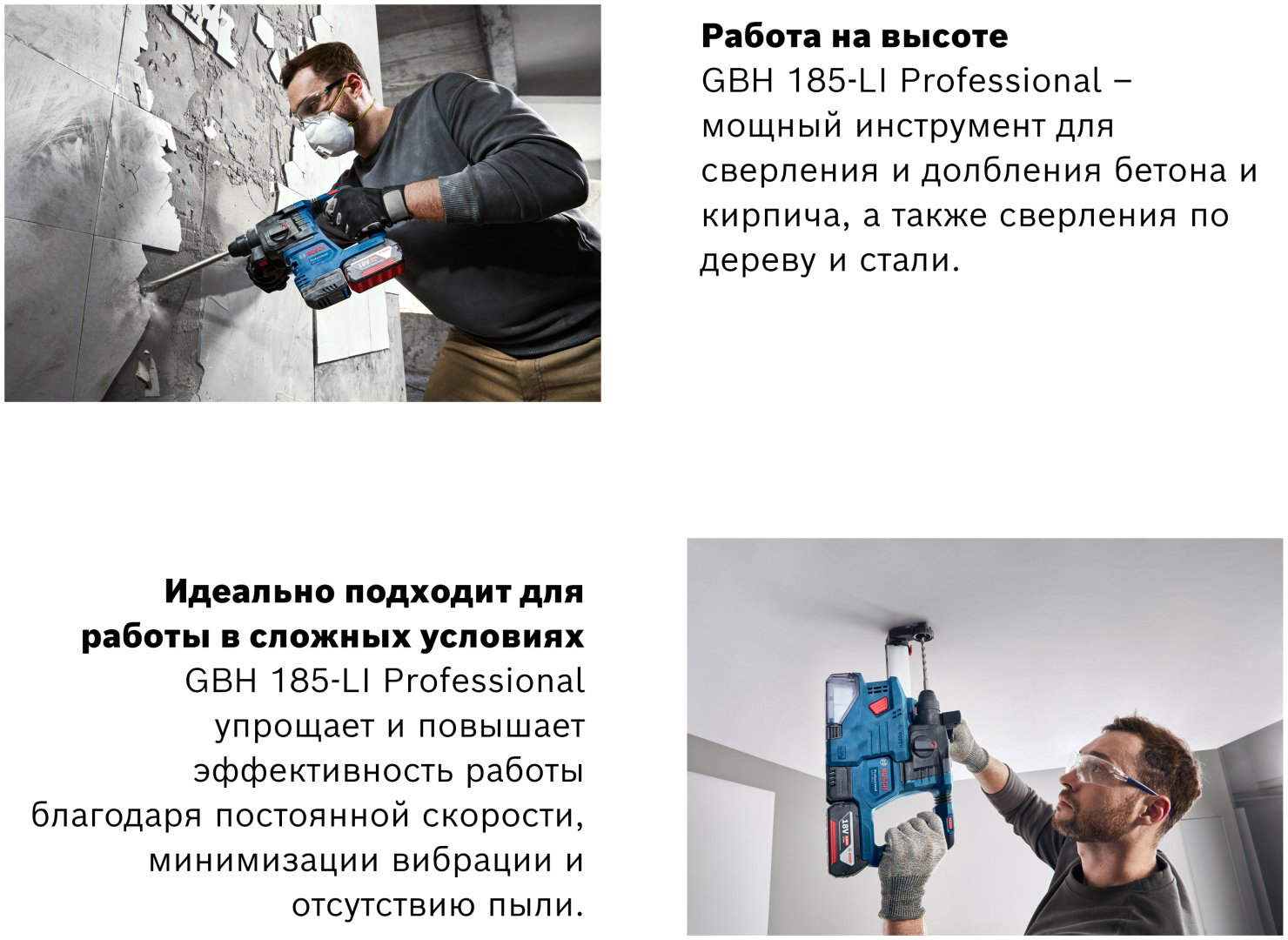 Аккумуляторный перфоратор BOSCH Professional GBH 185-LI, 0611924022 купить,155030