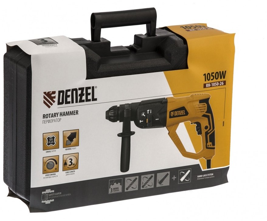 Перфоратор DENZEL RH-1050-26 3.2 Дж, SDS-Plus купить,0