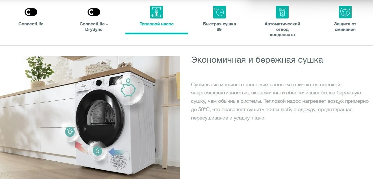 Сушильная машина Gorenje DPNE92GNLWIFI/BC черный купить,NaN