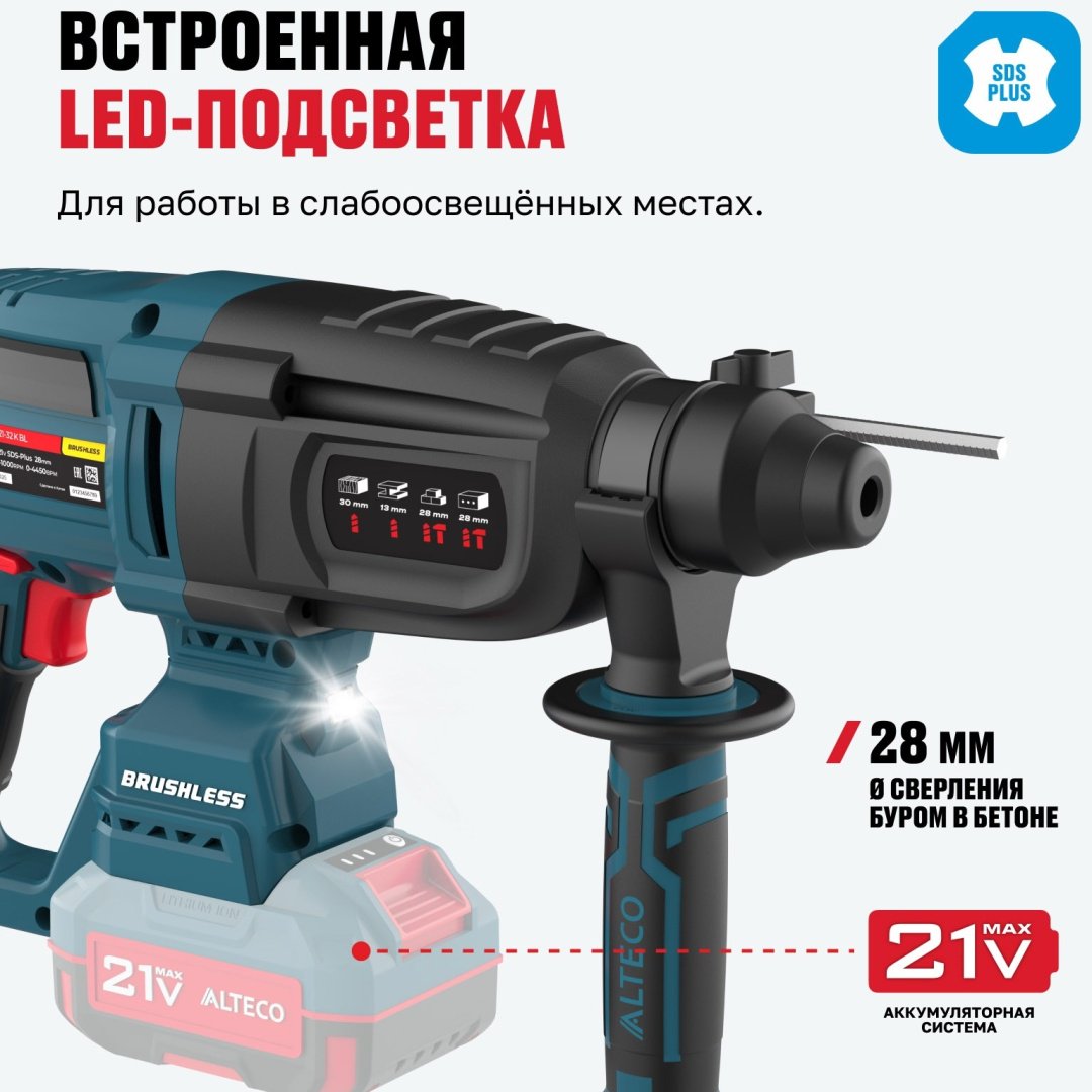 Перфоратор ALTECO CRH 21-32 K BL Solo 84746 3.2 Дж, SDS-Plus купить,0