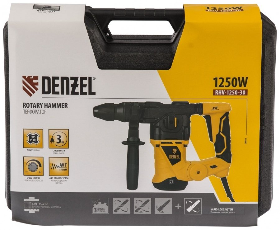 Перфоратор DENZEL RHV-1250-30 5 Дж, SDS-Plus купить,NaN