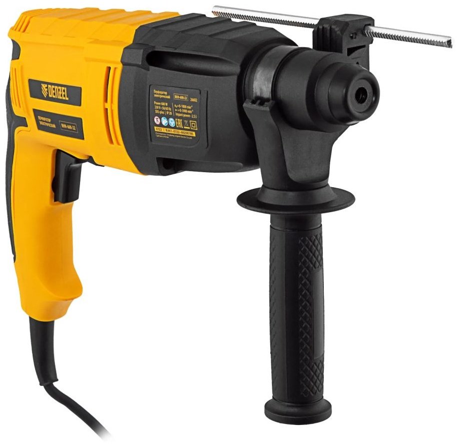 Перфоратор DENZEL RHH-600-22 (26602) 2.5 Дж, SDS-Plus купить,0