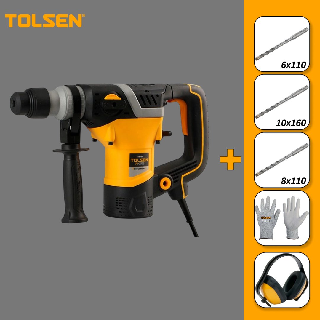 Перфоратор TOLSEN 88531 + Буры 6