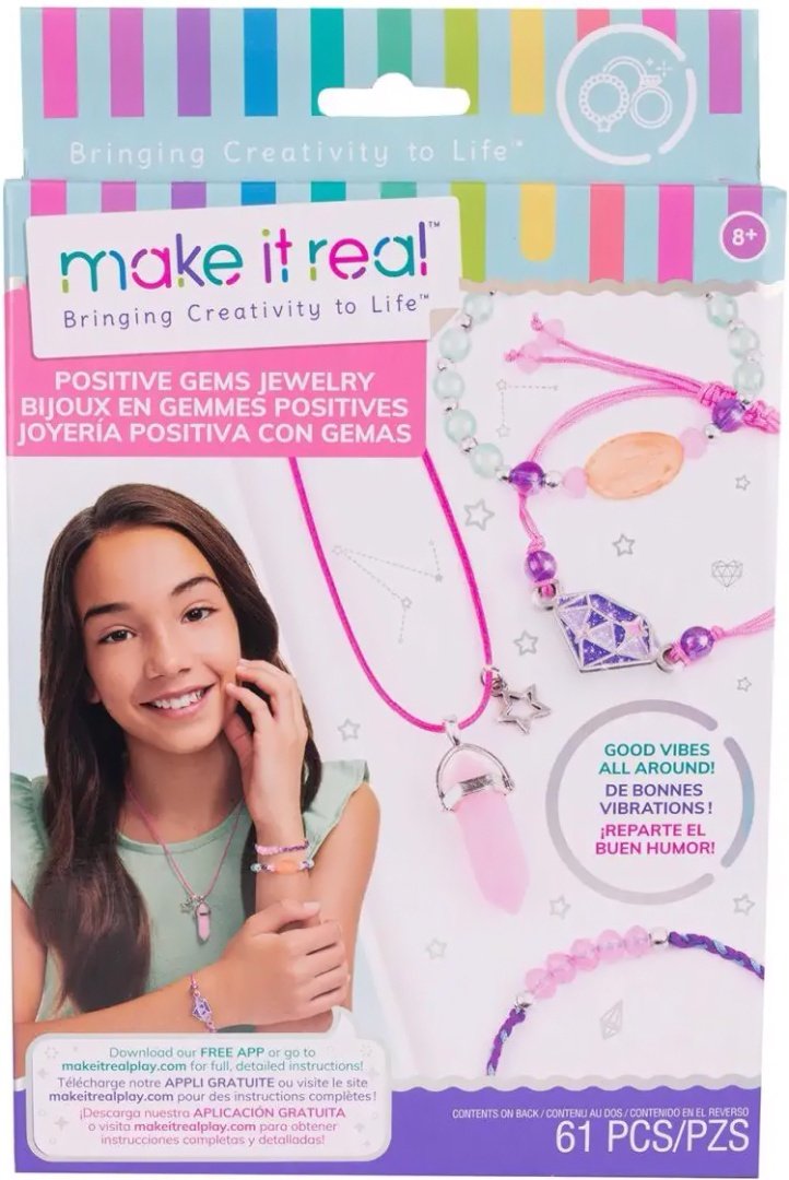 Набор для творчества MAKE IT REAL Браслеты с бусинами POSITIVE GEMS JEWELRY