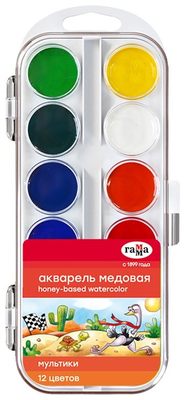 Краски ГАММА 211046 мультиколор 12 шт купить,NaN