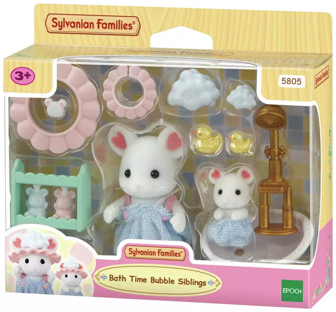 Набор Зефирные мышата и набор для купания Sylvanian Families