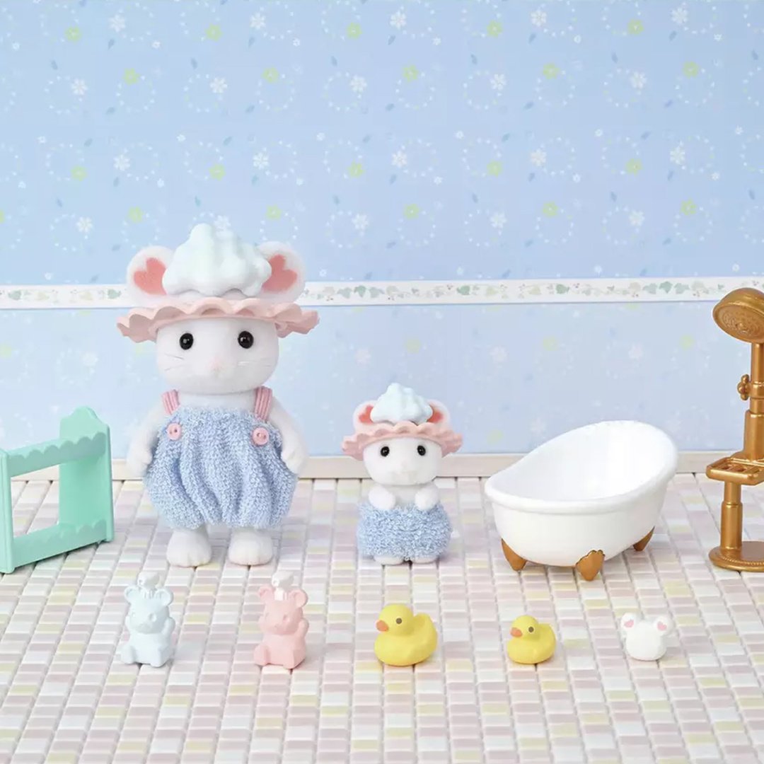 Набор Зефирные мышата и набор для купания Sylvanian Families