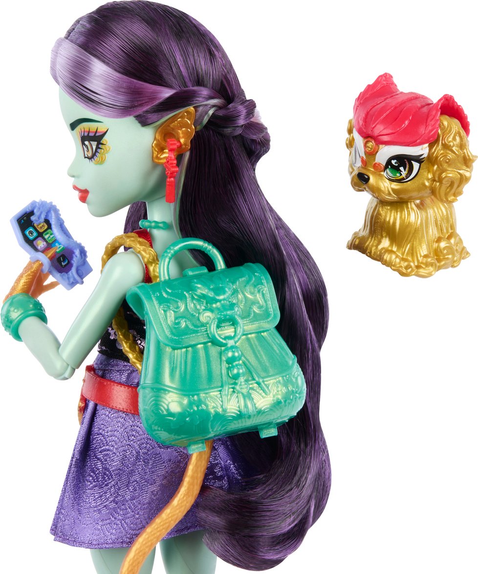Кукла-модель Monster High Джинафаер Лонг с питомцем «Юнь-Юнь» 28 см купить,0
