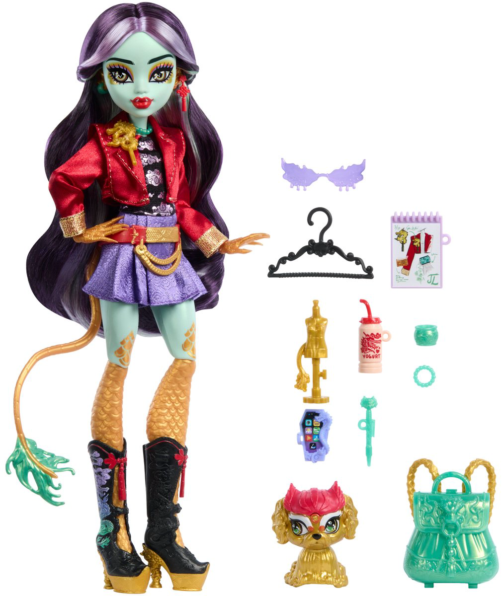 Кукла-модель Monster High Джинафаер Лонг с питомцем «Юнь-Юнь» 28 см купить,NaN