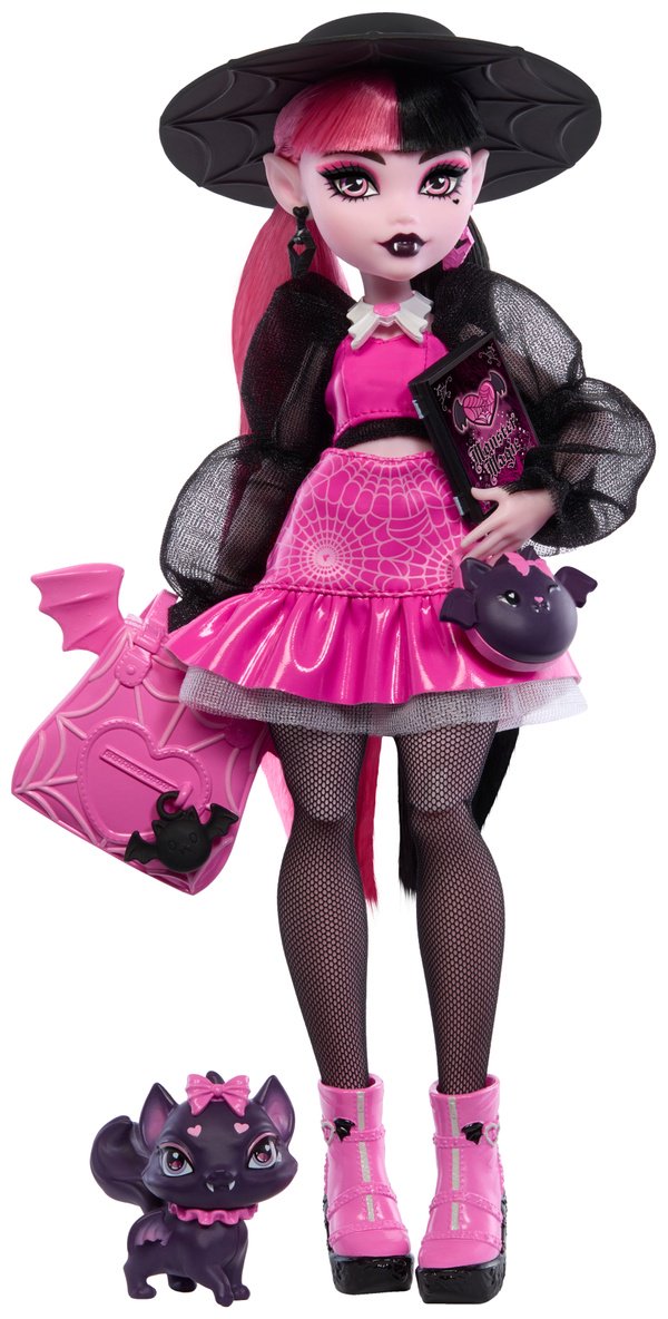Кукла-модель Monster High Дракулаура с питомцем Bat-Cat Count Fabulous 28 см купить,NaN