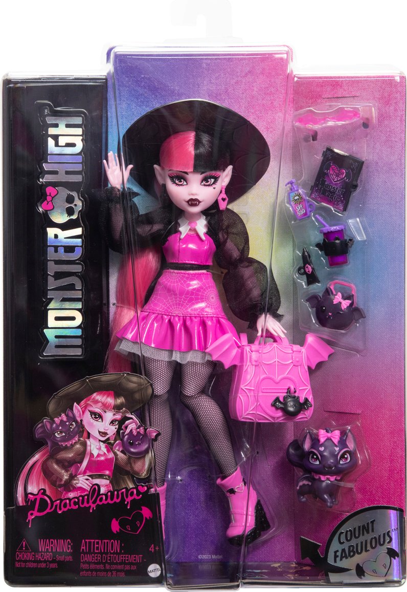 Кукла-модель Monster High Дракулаура с питомцем Bat-Cat Count Fabulous 28 см купить,NaN