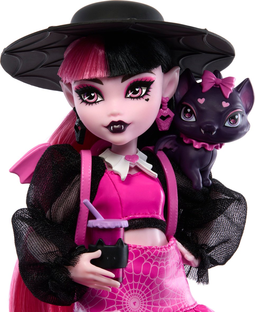 Кукла-модель Monster High Дракулаура с питомцем Bat-Cat Count Fabulous 28 см купить,NaN