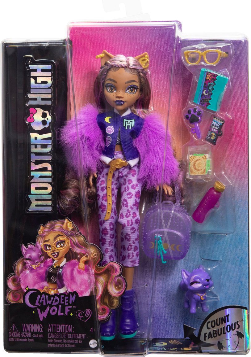 Кукла-модель Monster High Клодин Вульф с собачкой Полумесяц 27 см купить,0