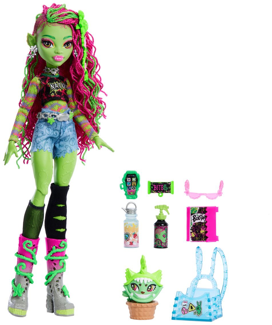 Кукла-модель Monster High Венера МакФлайтрап с питомцем Чулианом 28 см купить,NaN