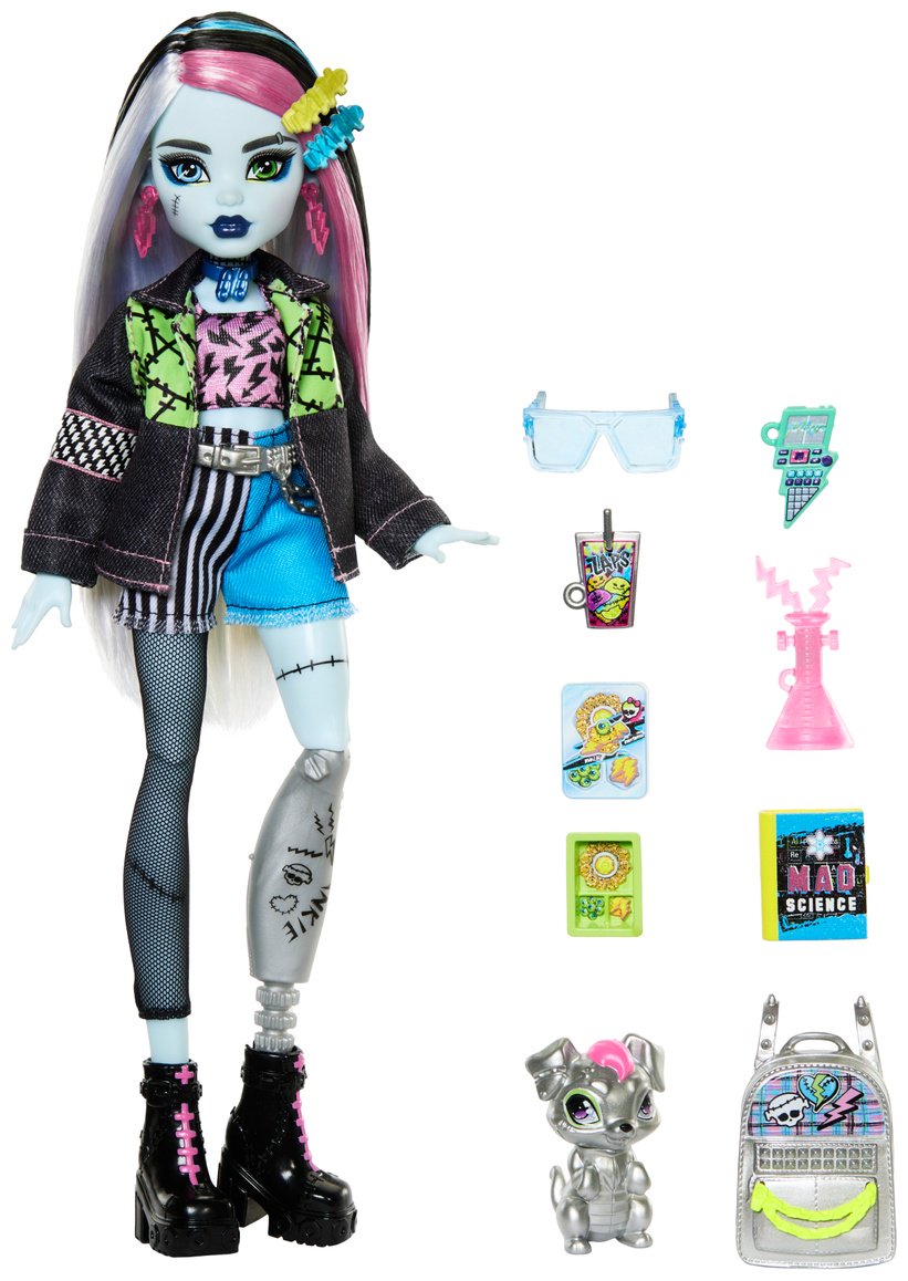 Кукла-модель Monster High Фрэнки Штейн с питомцем Уотзи 28 см