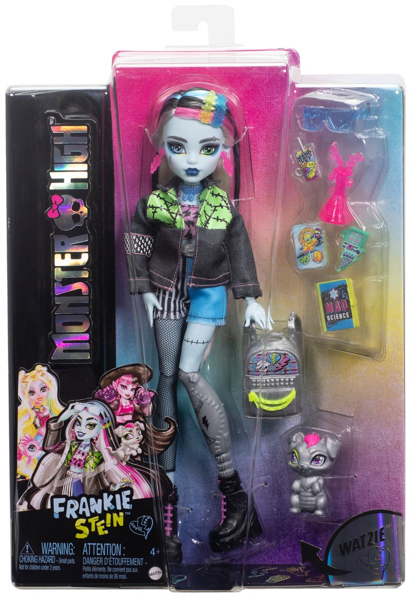 Кукла-модель Monster High Фрэнки Штейн с питомцем Уотзи 28 см
