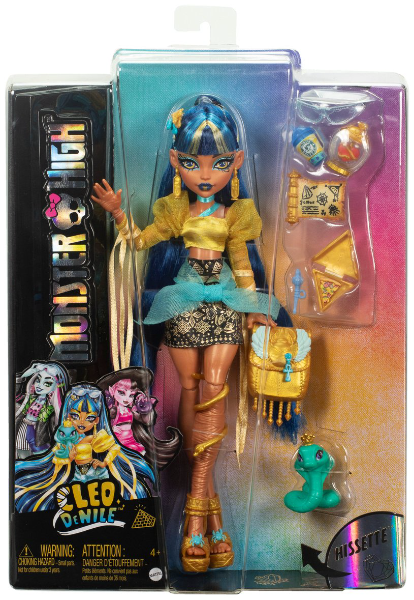Кукла-модель Monster High Клео Де Нил с питомцем-змеей Хиссет 27 см купить,NaN