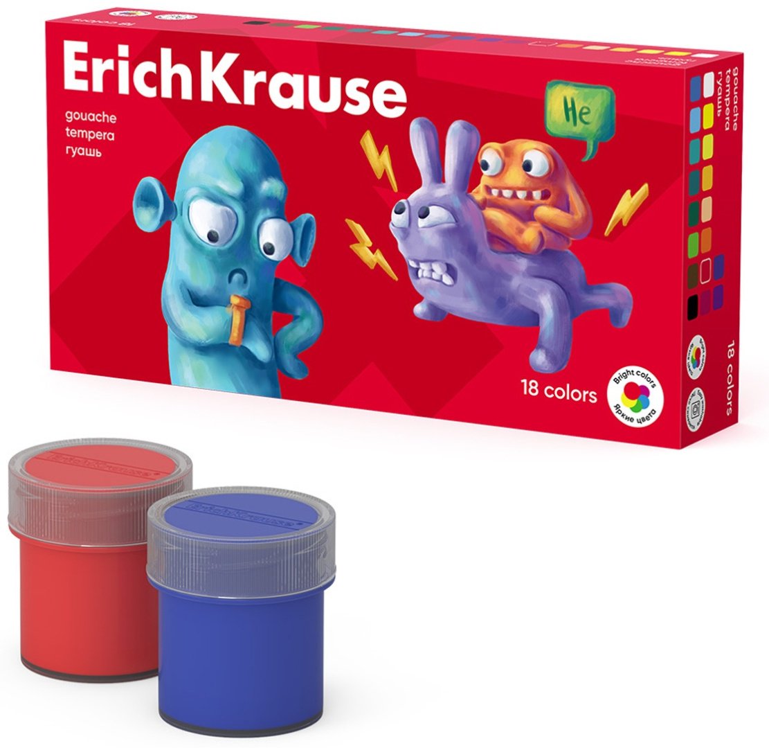 Краски Erich Krause Friends 61416 мультиколор 18 шт купить,NaN