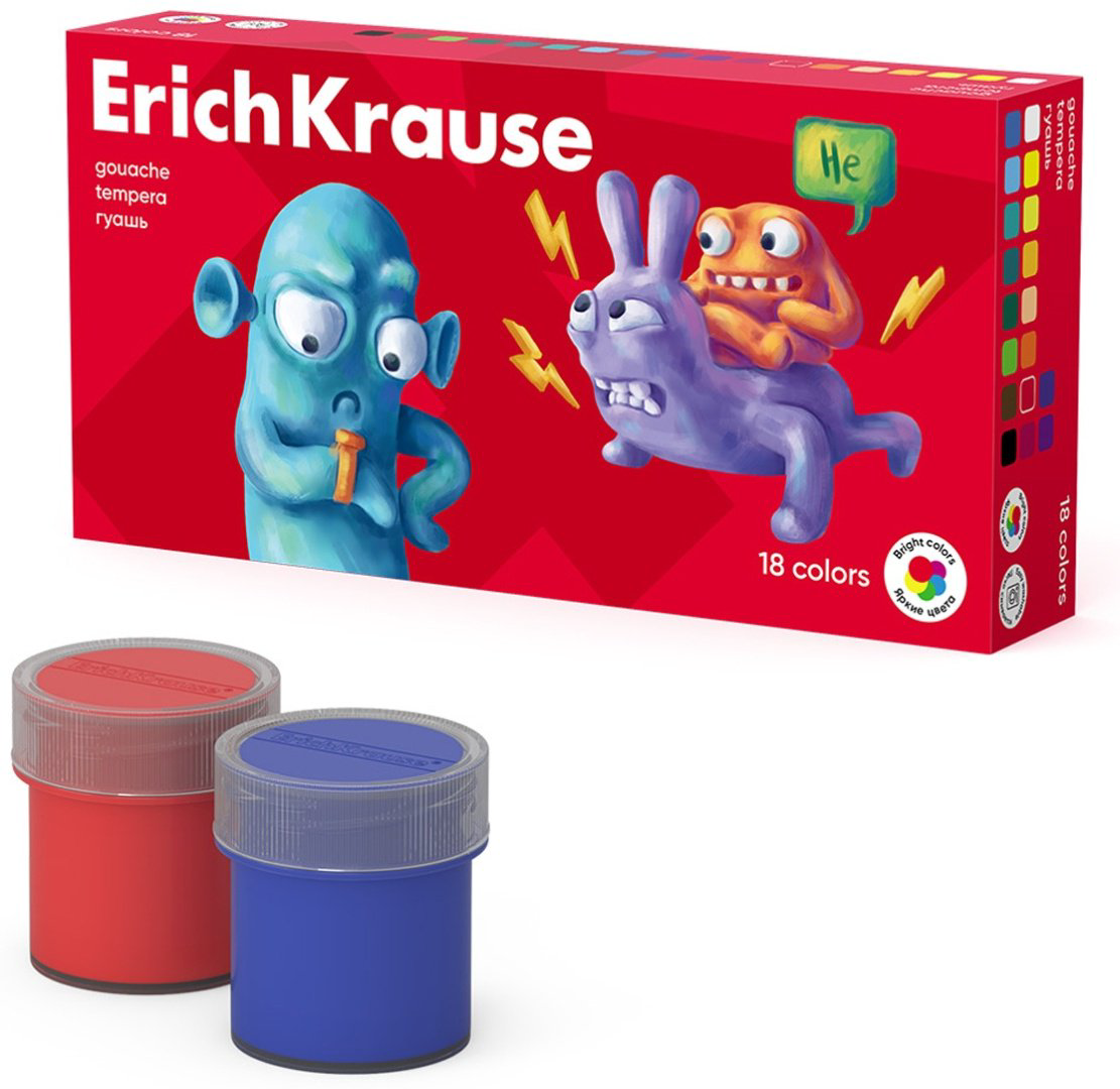 Краски Erich Krause Friends 61416 мультиколор 18 шт купить,NaN