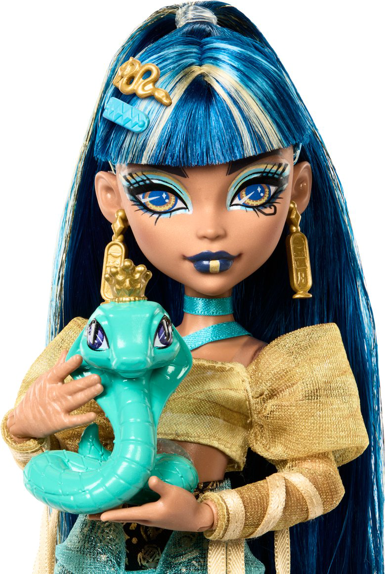 Кукла-модель Monster High Клео Де Нил с питомцем-змеей Хиссет 27 см купить,NaN