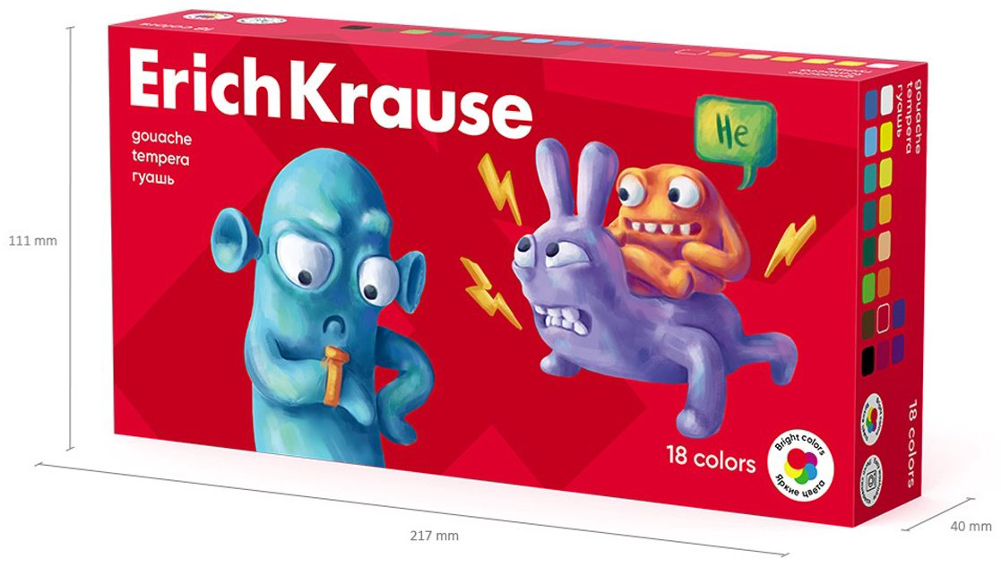 Краски Erich Krause Friends 61416 мультиколор 18 шт купить,NaN