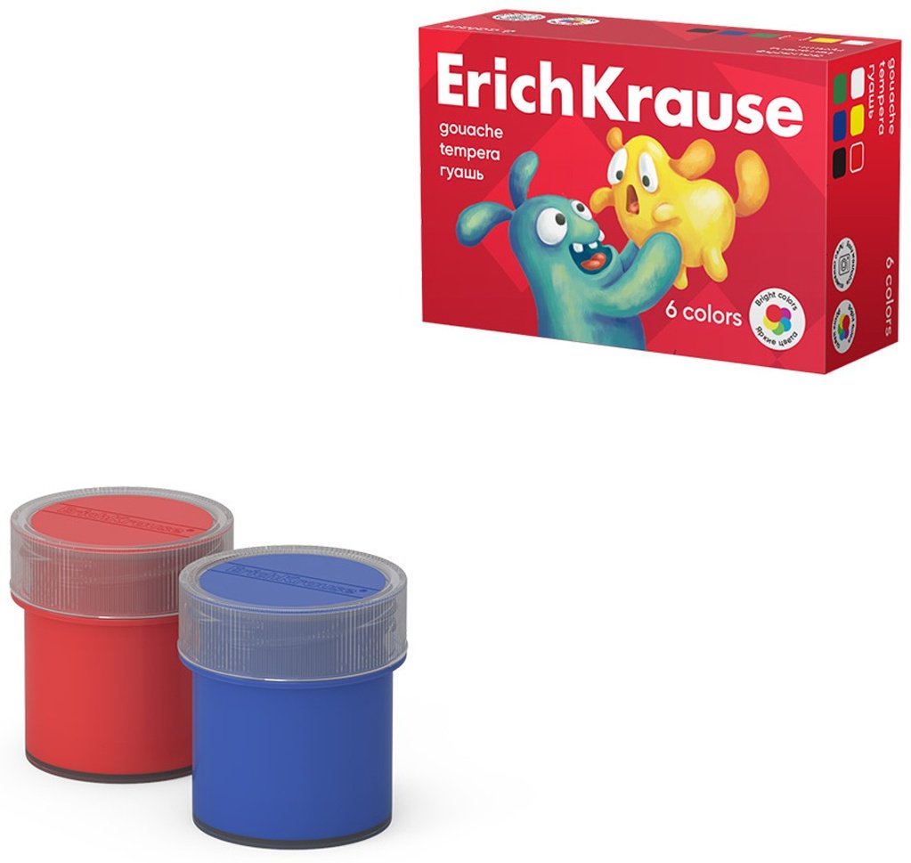 Краски Erich Krause Friends 61413 мультиколор 6 шт купить,NaN