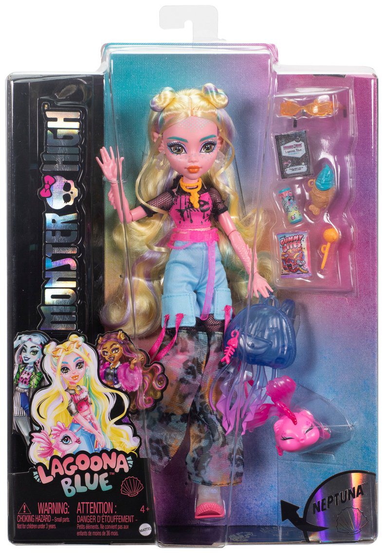 Кукла-модель Monster High Лагуна Блю с рыбкой Нептун 28 см купить,NaN