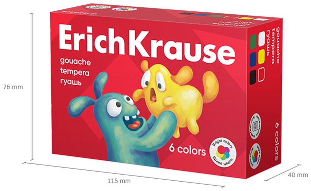 Краски Erich Krause Friends 61413 мультиколор 6 шт купить,NaN