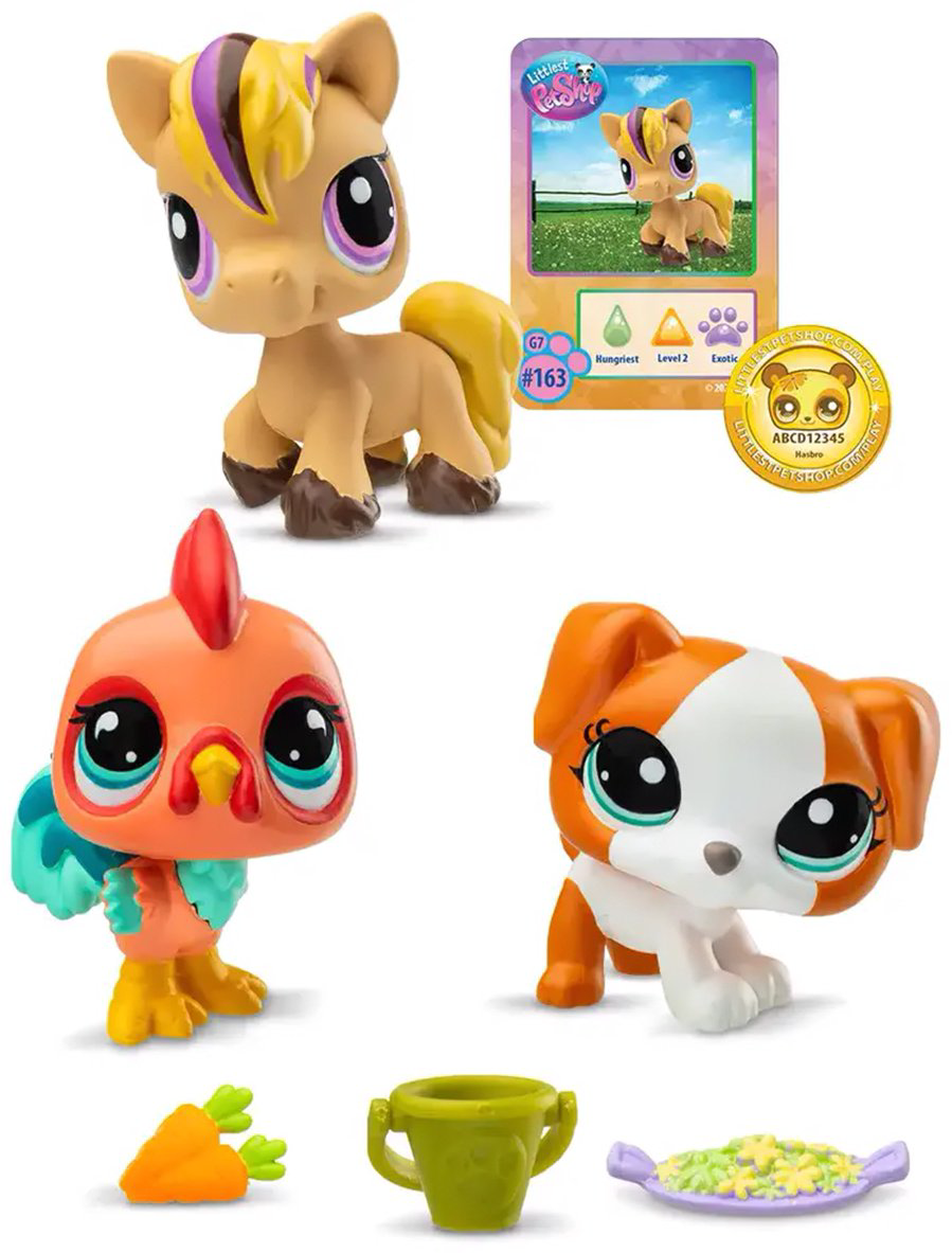 Набор Littlest Pet Shop "Три&nbsp;друга",&nbsp;Лошадь,&nbsp;Петух,&nbsp;Терьер купить,NaN