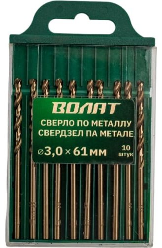 Сверло Волат по металлу 85030-061 3 мм, 10 шт.