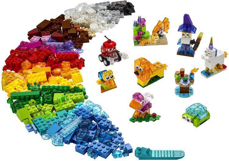 Конструктор Lego Классика Прозрачные кубики 11013 500 деталей купить,NaN