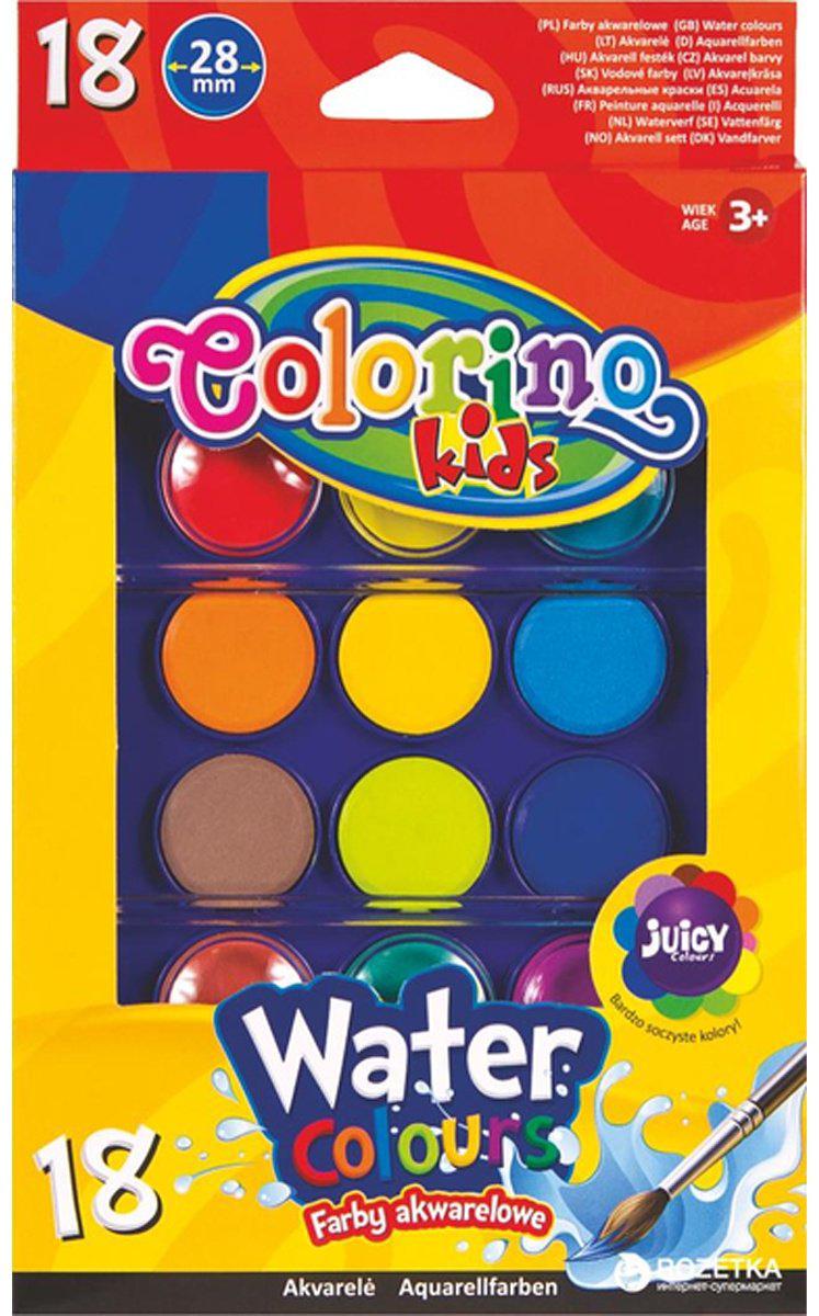 Краски Акварельные Colorino 54737PTR мультиколор 18 шт 2 мл купить,NaN