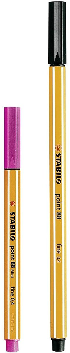 Ручка капиллярная STABILO point 88 mini 12 шт, 0.4 мм, цвет чернил черный, желтый, красный, голубой, синий, зеленый купить,NaN