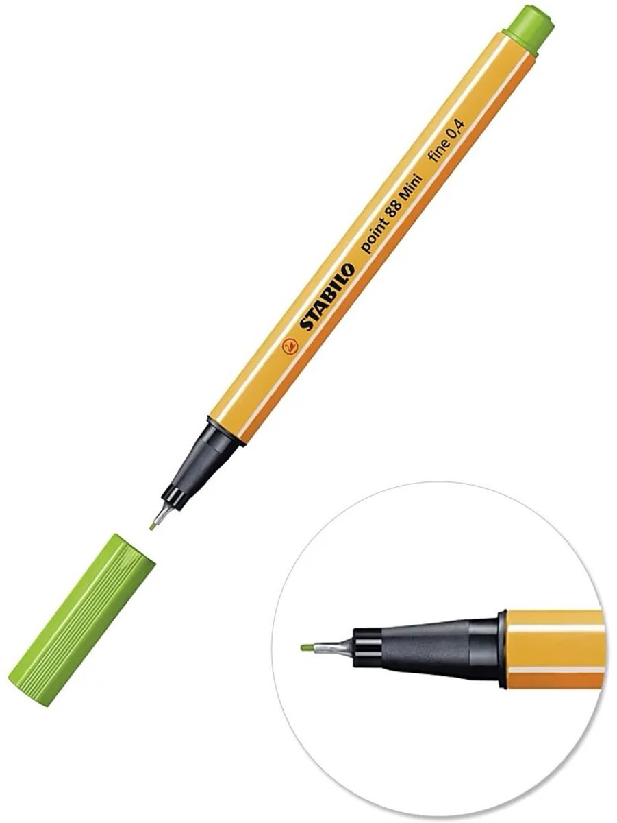 Ручка капиллярная STABILO point 88 mini 12 шт, 0.4 мм, цвет чернил черный, желтый, красный, голубой, синий, зеленый купить,NaN