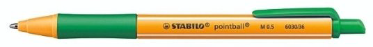 Ручка шариковая STABILO pointball 1 шт, 0.5 мм, цвет чернил зеленый купить,NaN