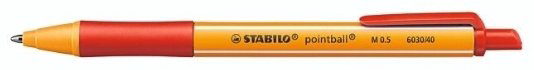 Ручка шариковая STABILO pointball 1 шт, 0.5 мм, цвет чернил красный купить,NaN