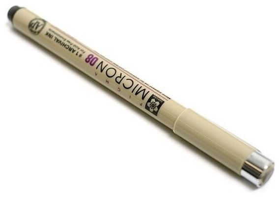 Ручка линер SAKURA Pigma Micron 08 898841 1 шт, 0.5 мм, цвет чернил черный