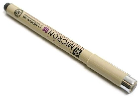 Ручка линер SAKURA Pigma Micron 08 898841 1 шт, 0.5 мм, цвет чернил черный купить,NaN